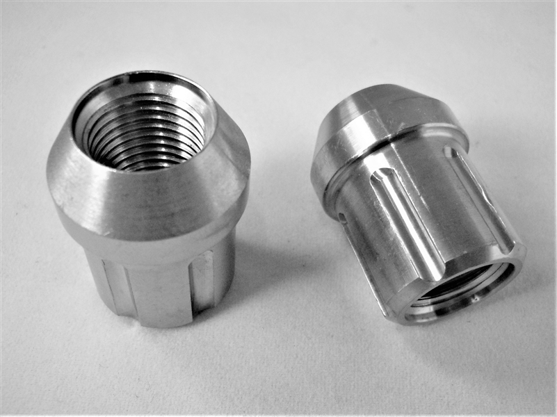 Ti64 grade 5 titanium M12 1.25 Lug Nut 6 Pt Spline 60 Deg